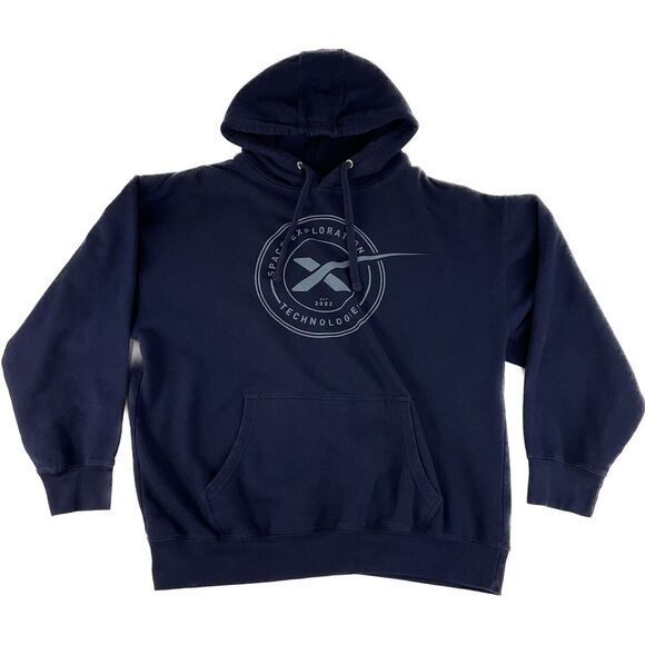 l*space Tops - SpaceX Official Hoodie‎ Blue Hooded Sweatshirt Womens 2X